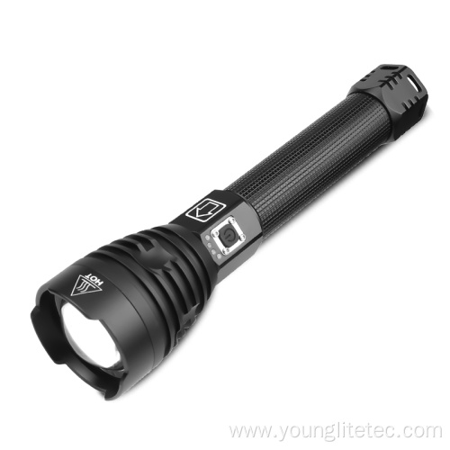 Zoomable 50W XHP90 rechargeable led flashlight